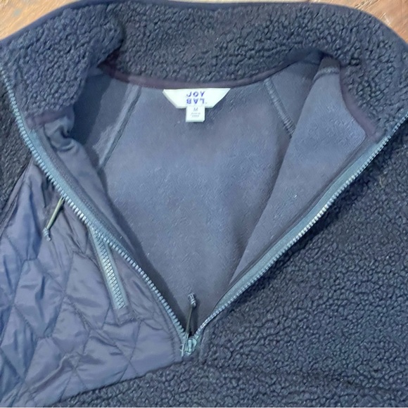 JoyLab Dark Navy Blue Oversized Sherpa Pullover Half Zip Jacket M - Picture 4 of 13